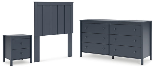 Simmenfort Twin Panel Headboard with Dresser and Nightstand